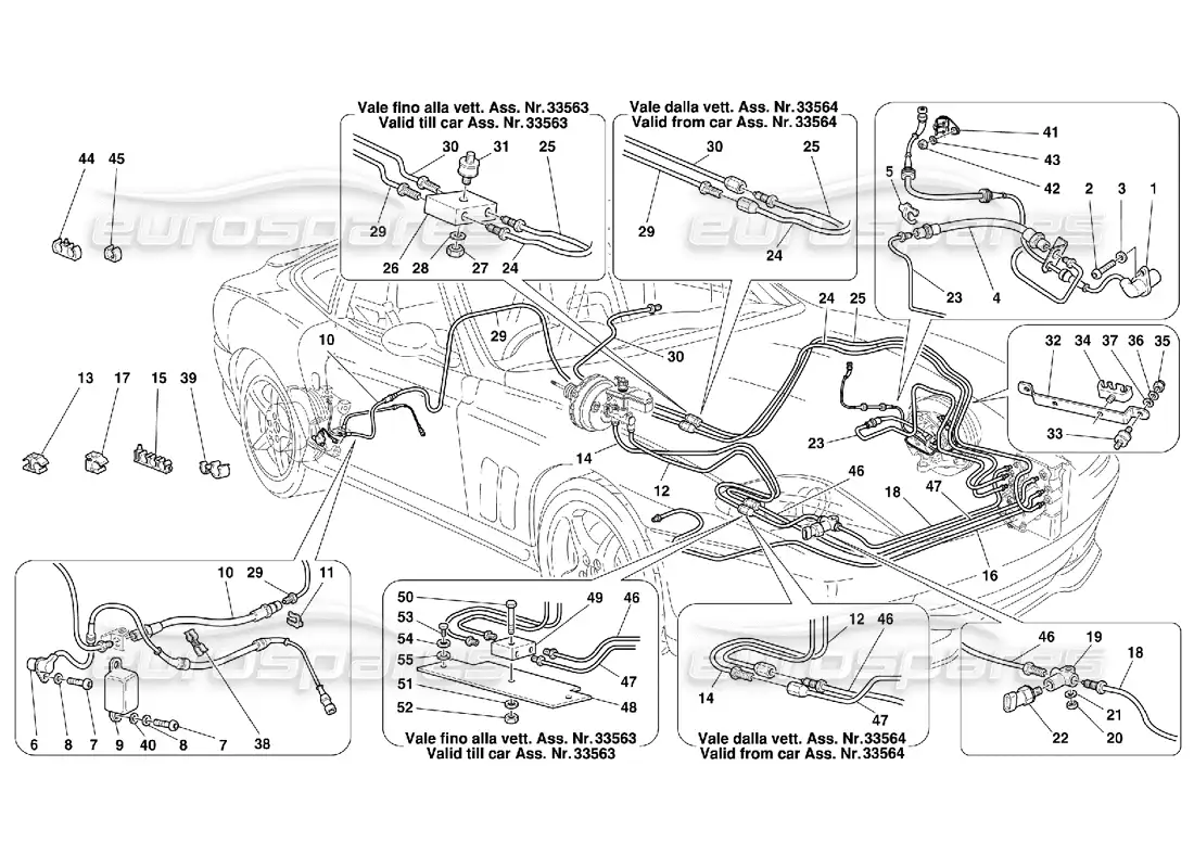 ferrari 550 maranello brake system -valid for gd parts diagram