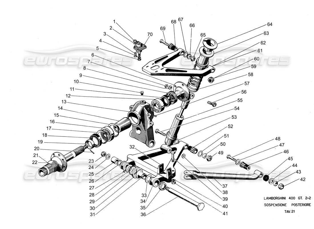 lamborghini 400 gt rear suspension part diagram