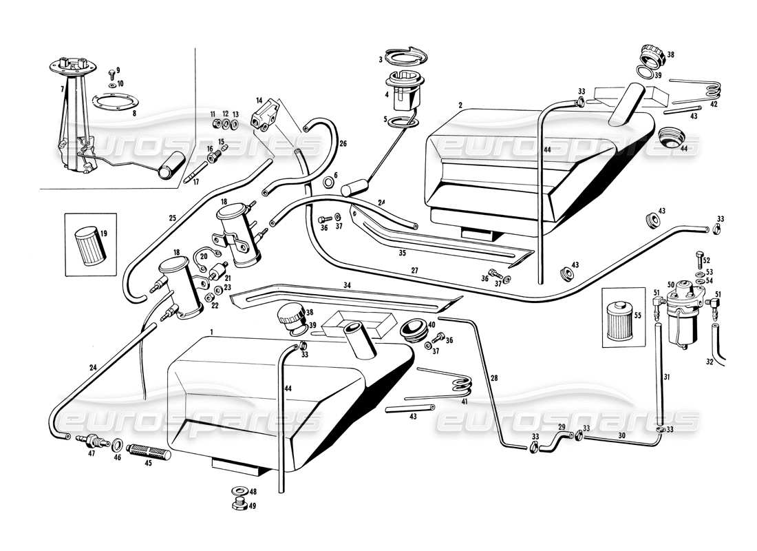 maserati ghibli 4.7 / 4.9 fuel tank and pump parts diagram