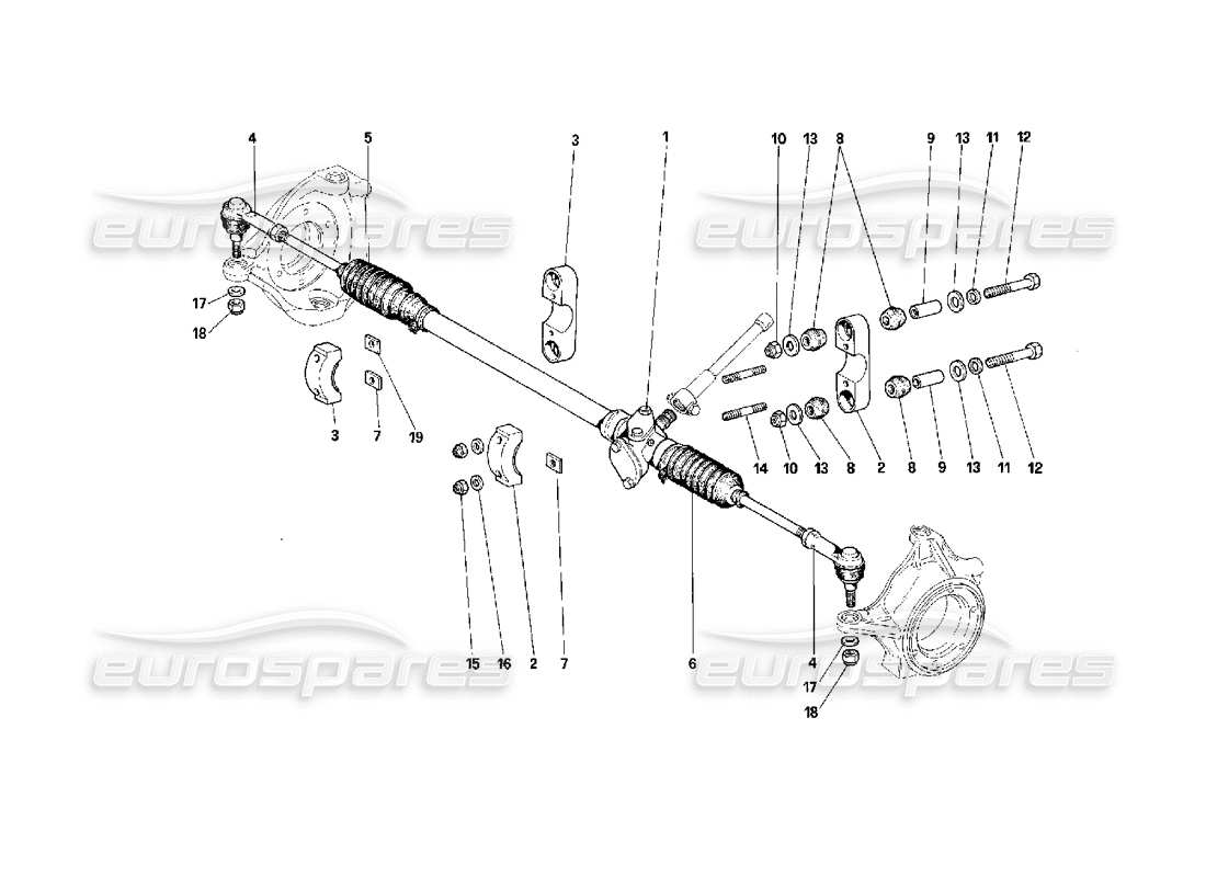 ferrari f40 steering box and linkage parts diagram