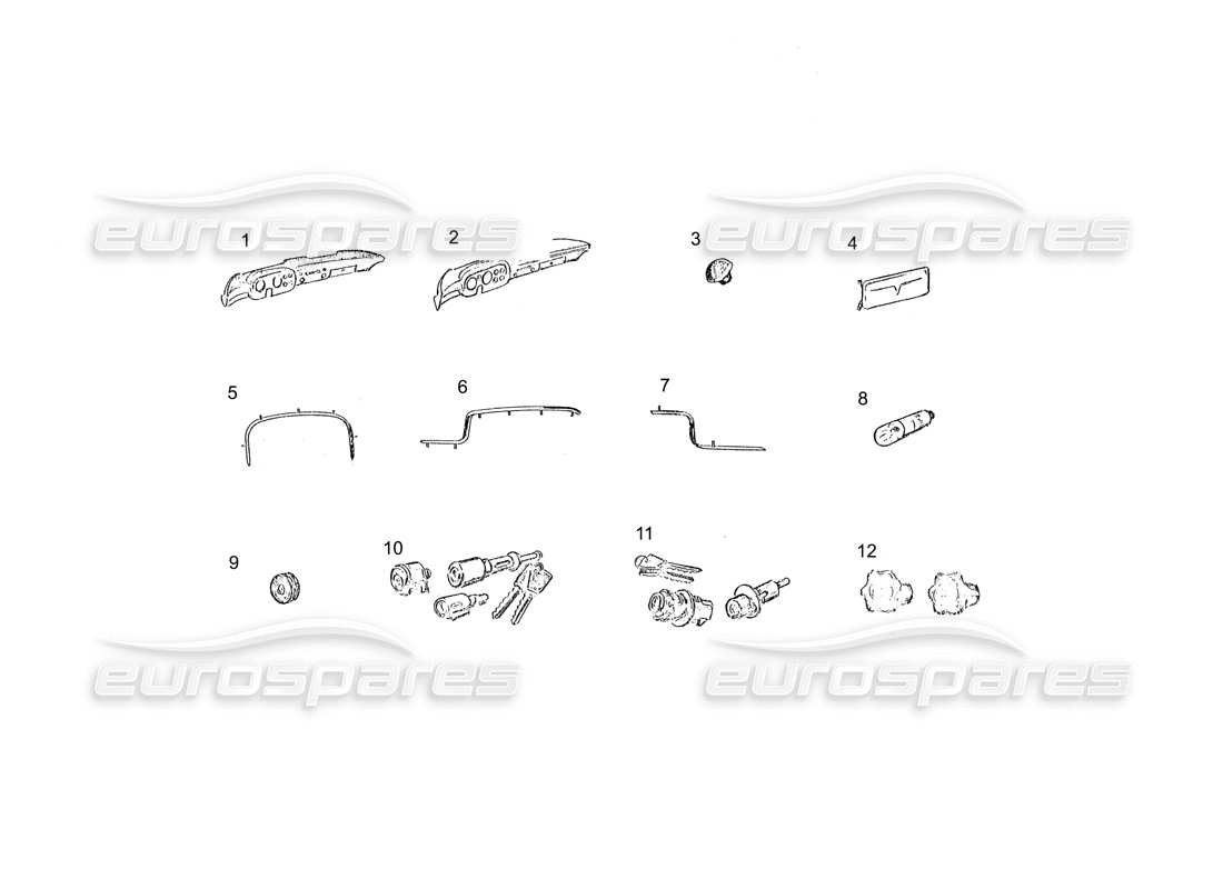 ferrari 250 gt (coachwork) dashboard trim parts diagram