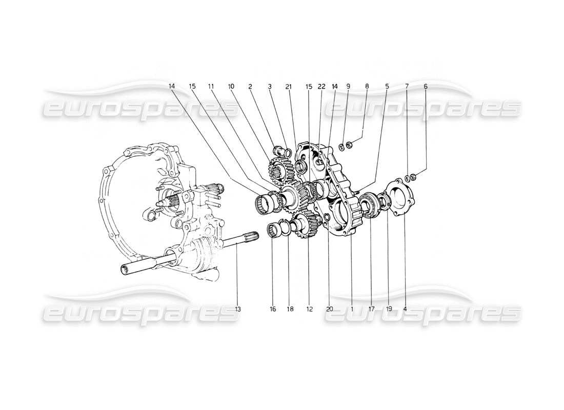 ferrari 512 bb gear box transmission part diagram