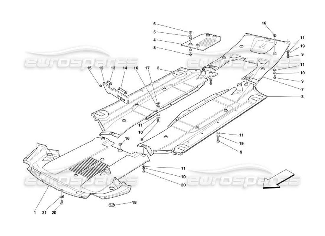 ferrari 575 superamerica flat floor pan parts diagram