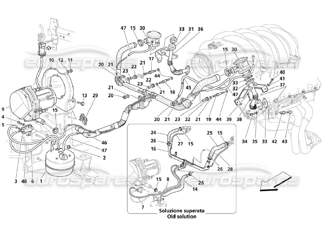 maserati qtp. (2006) 4.2 additional air system parts diagram