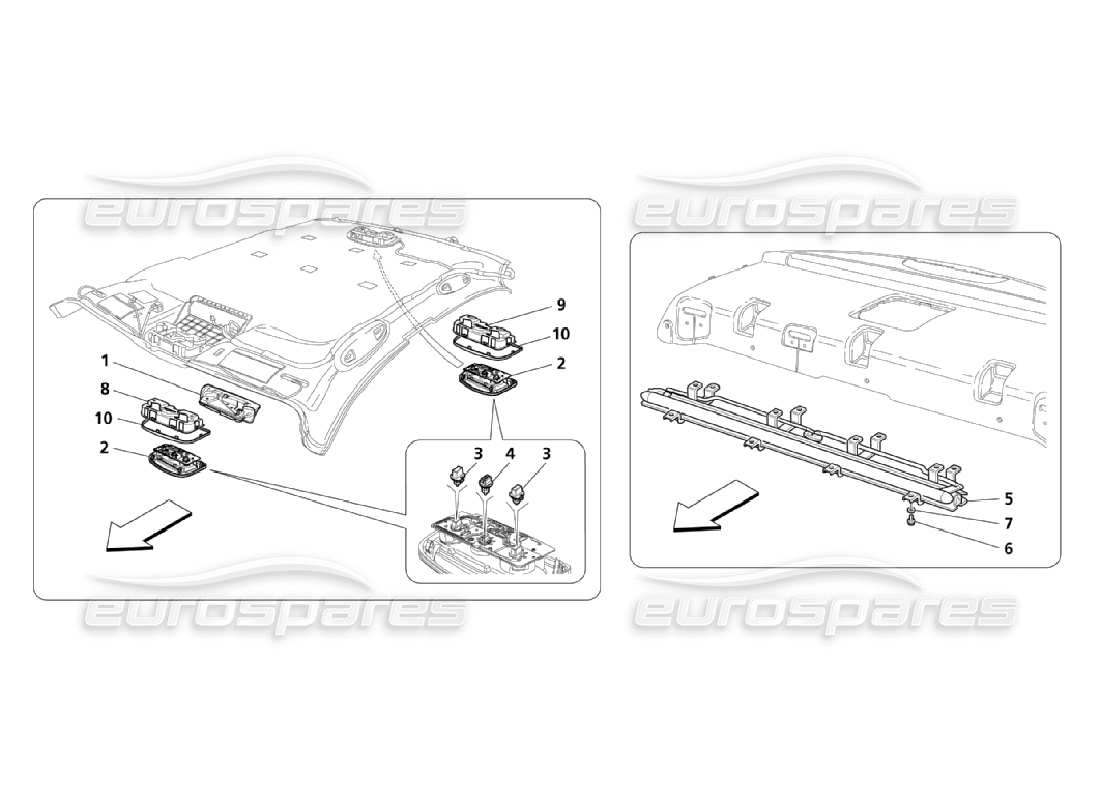 maserati qtp. (2006) 4.2 car inner services parts diagram