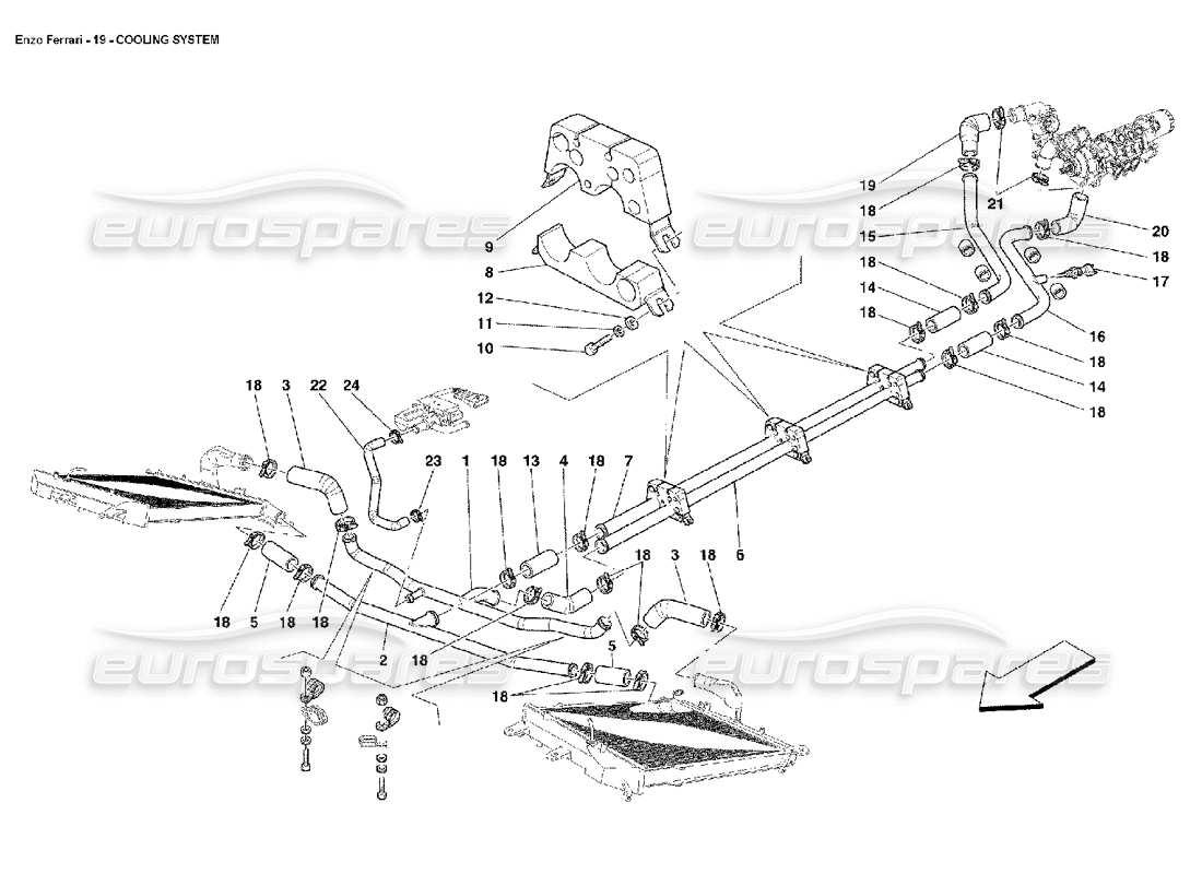 ferrari enzo cooling system part diagram
