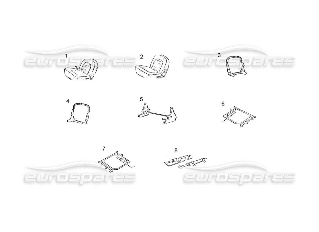 ferrari 250 gt (coachwork) front and rear seats part diagram