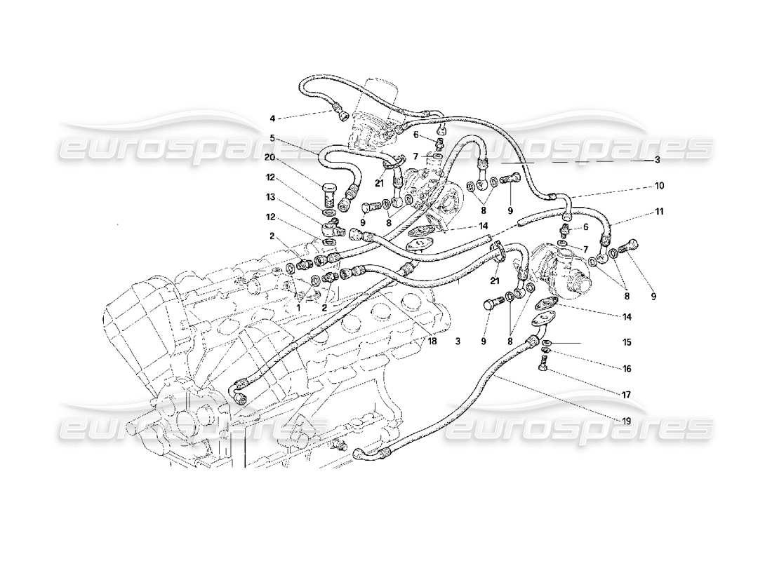 ferrari f40 oversupply system lubrication and cooling -not for cars with catalyst- part diagram