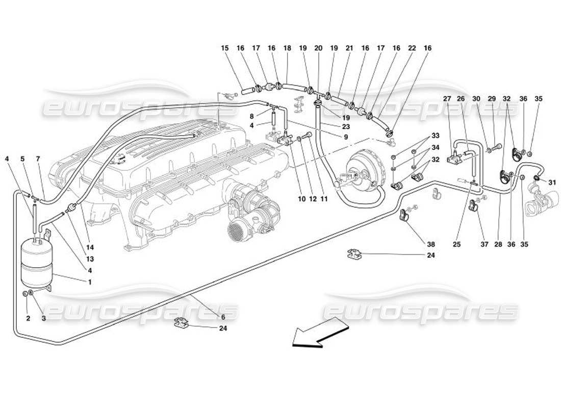 ferrari 575 superamerica pneumatics actuator system parts diagram