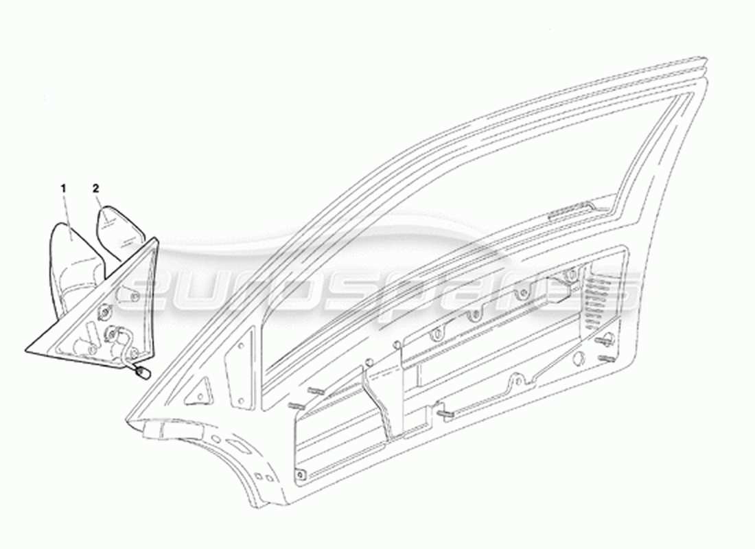 lamborghini diablo vt (1994) doors (valid for canada version - april 1994) part diagram