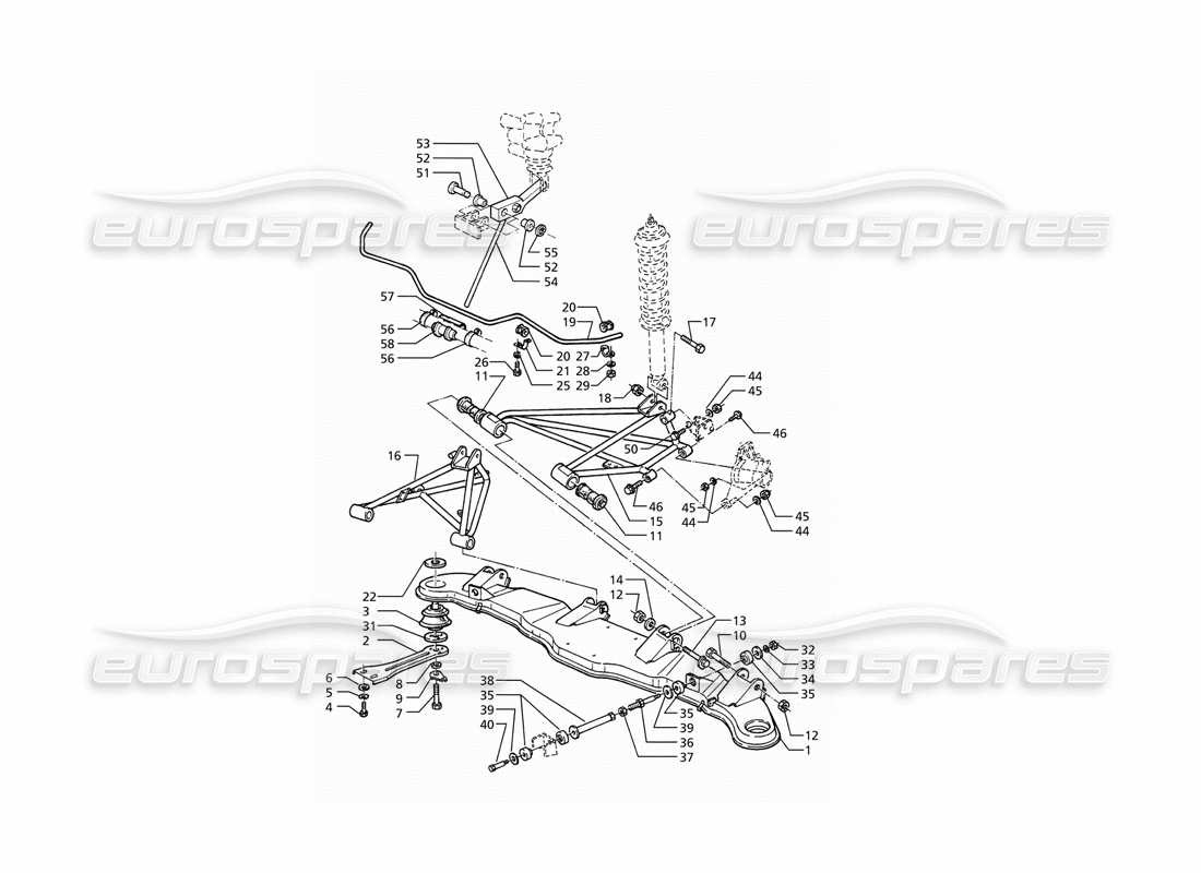 maserati ghibli 2.8 (abs) rear suspension parts diagram