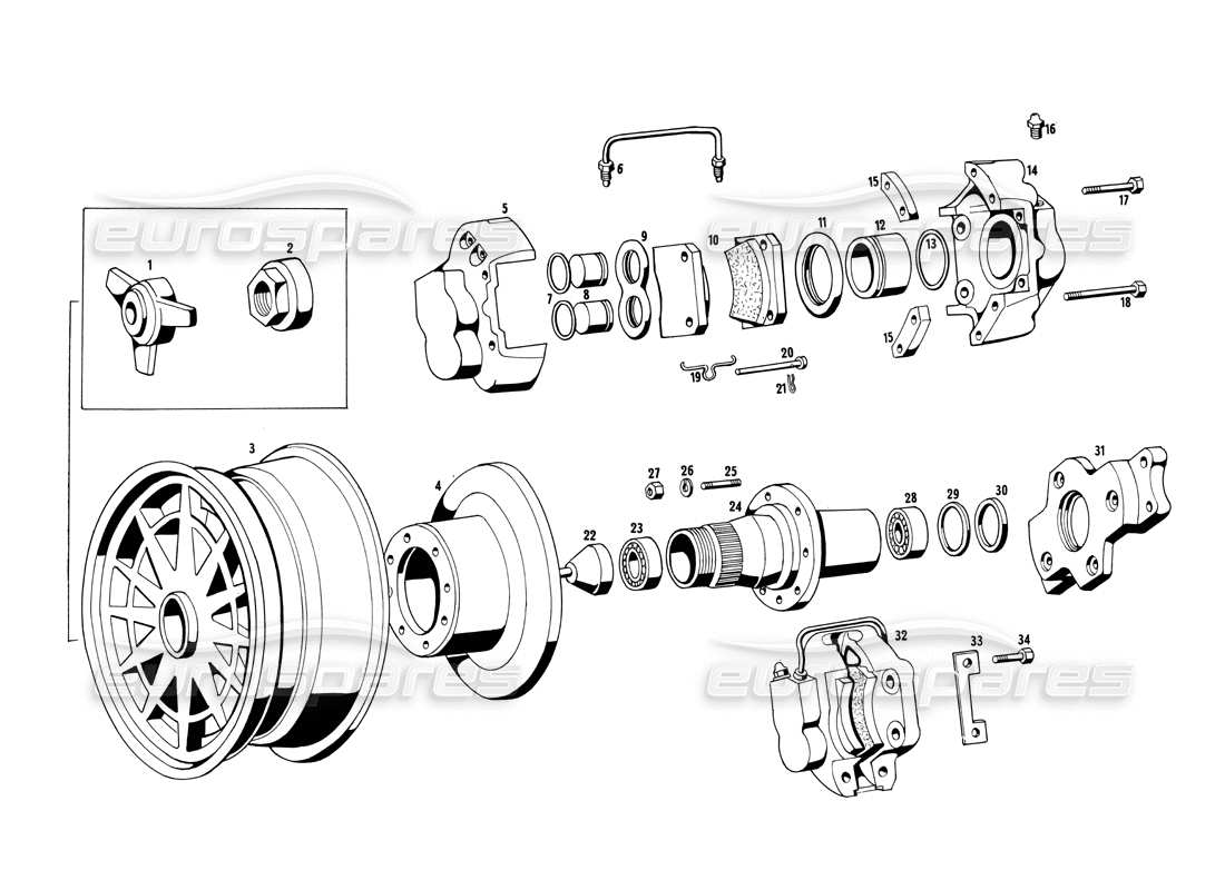 maserati ghibli 4.7 / 4.9 front brakes two calipers parts diagram