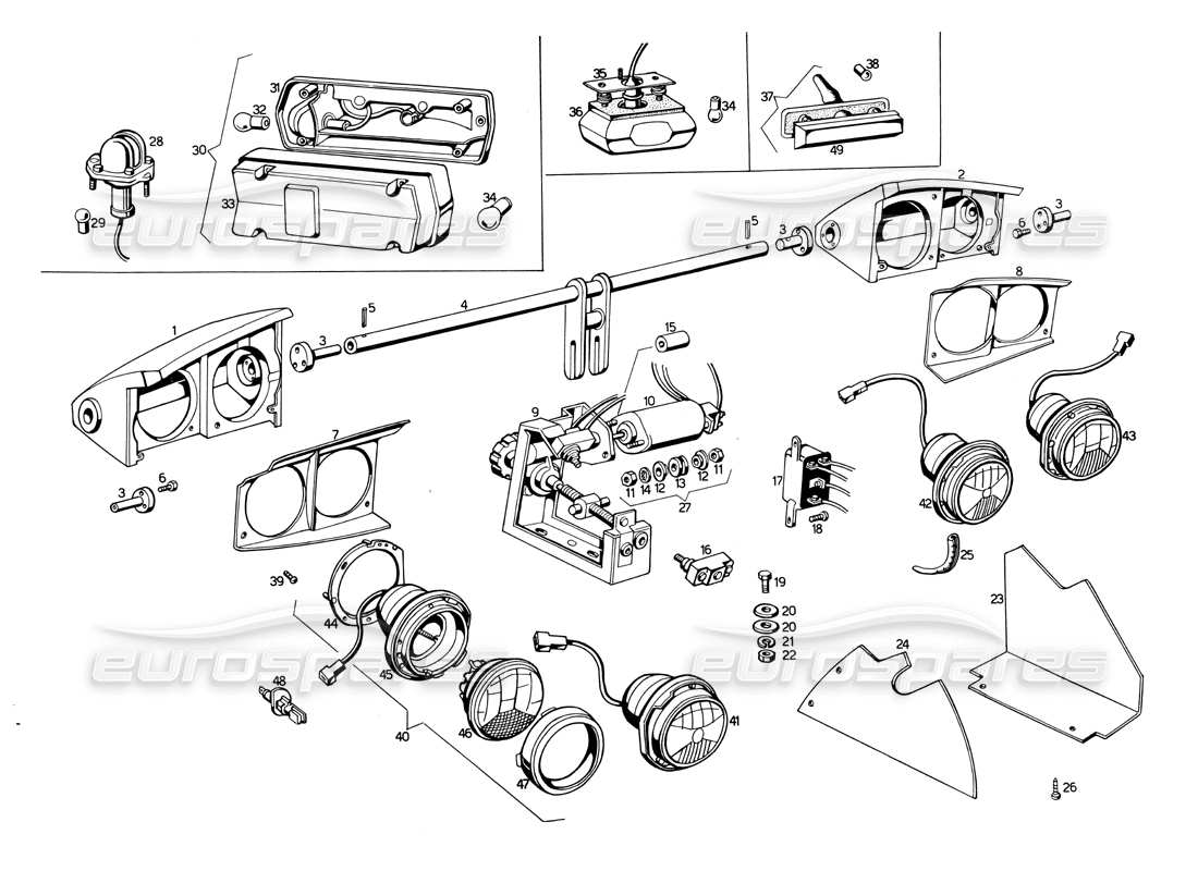 maserati ghibli 4.7 / 4.9 lights parts diagram