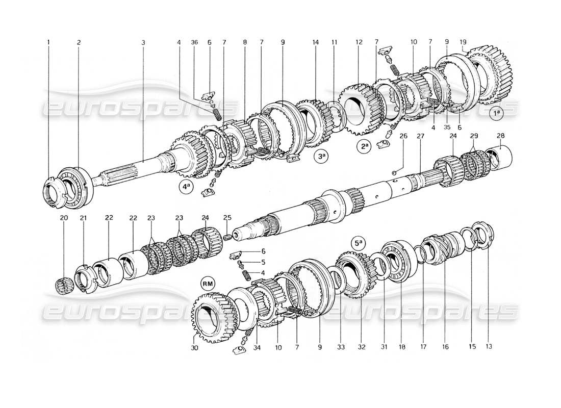 ferrari 400 gt (mechanical) lay shaft (400 gt) parts diagram