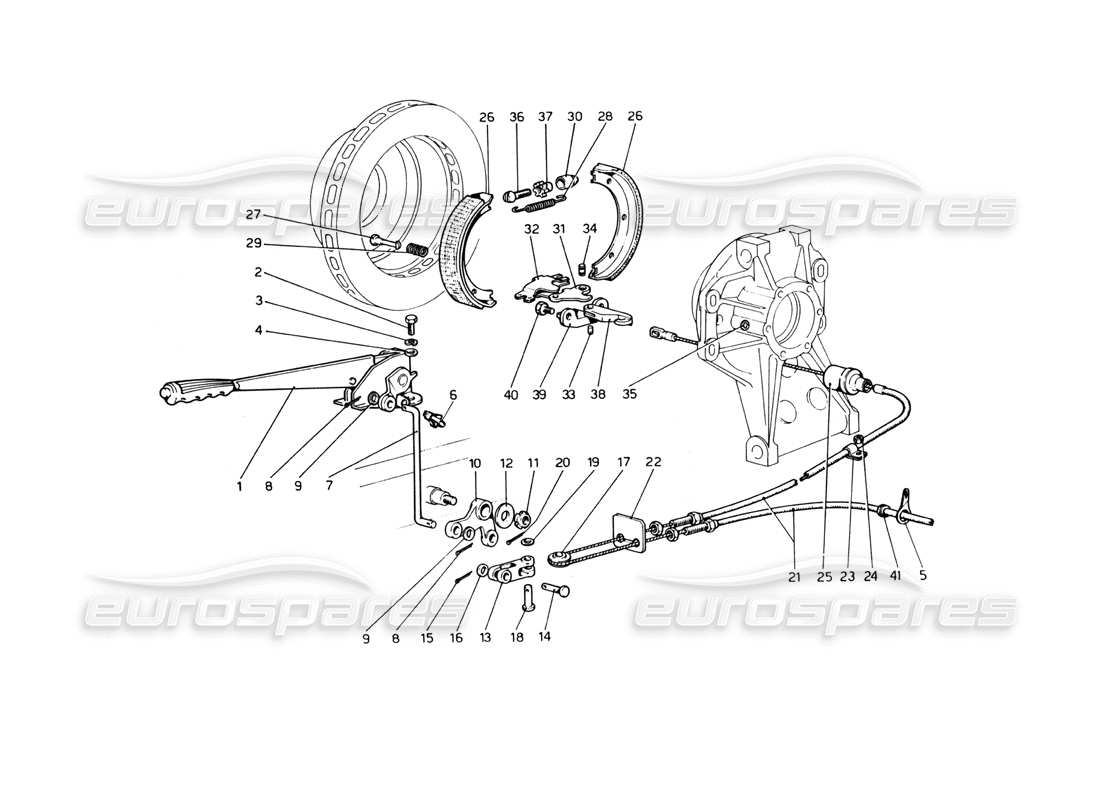 ferrari 365 gt4 berlinetta boxer hand-brake control parts diagram