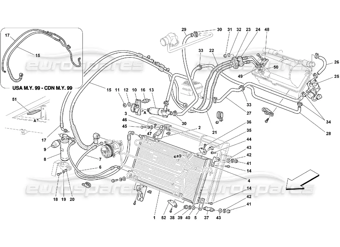 ferrari 550 maranello air conditioning system parts diagram