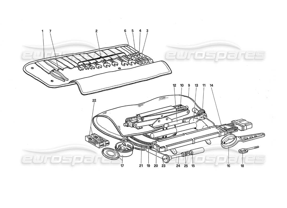 ferrari 288 gto toolkit parts diagram