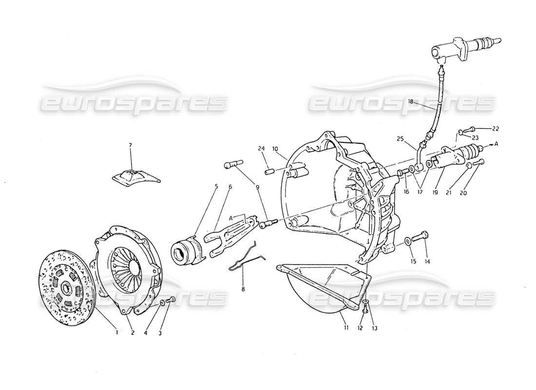 maserati biturbo 2.5 (1984) clutch part diagram