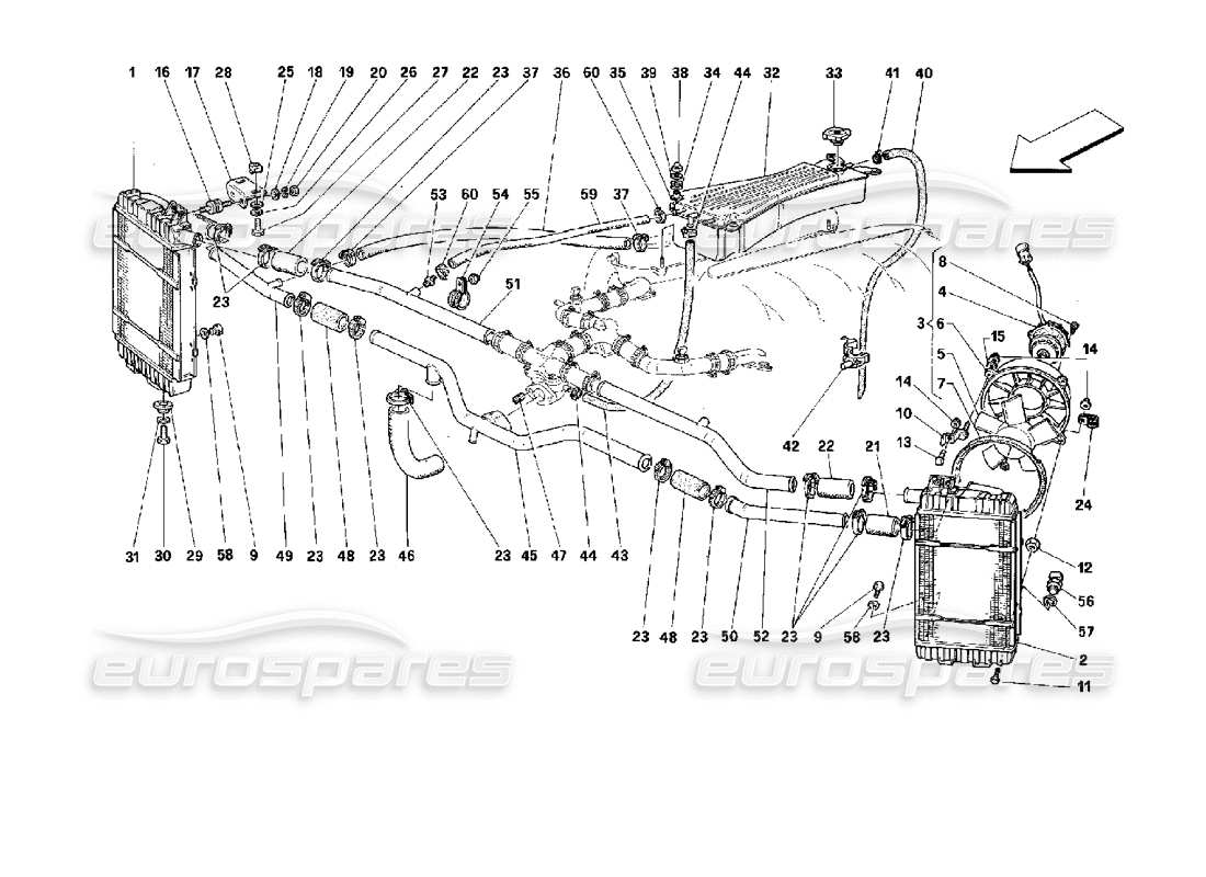 ferrari 512 tr cooling system parts diagram