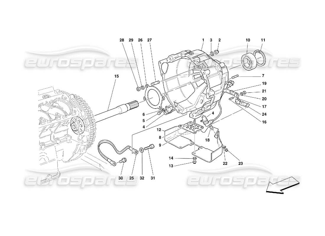 ferrari 456 gt/gta clutch housing -valid for 456 gta parts diagram