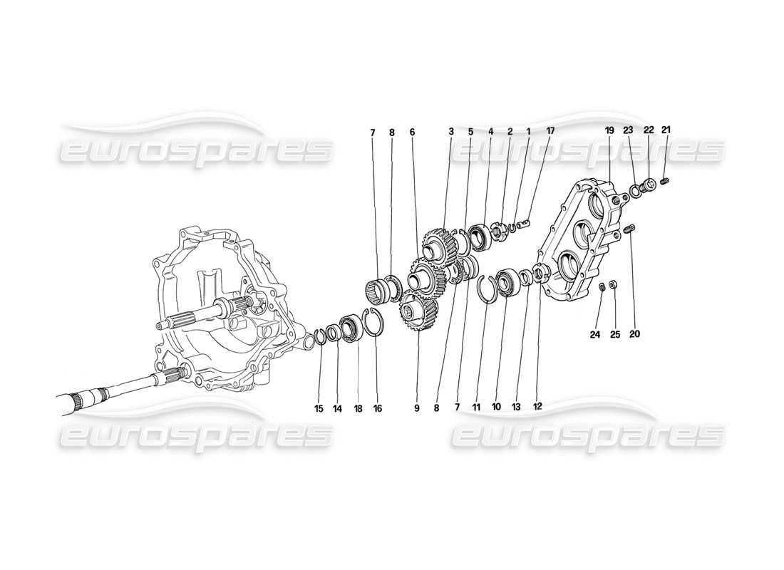 ferrari mondial 3.2 qv (1987) gearbox transmission parts diagram