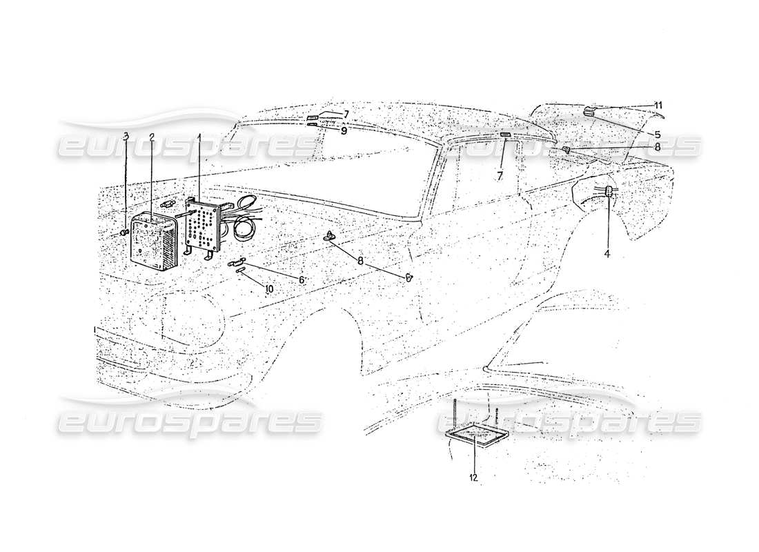 ferrari 330 gt 2+2 (coachwork) inner lights parts diagram