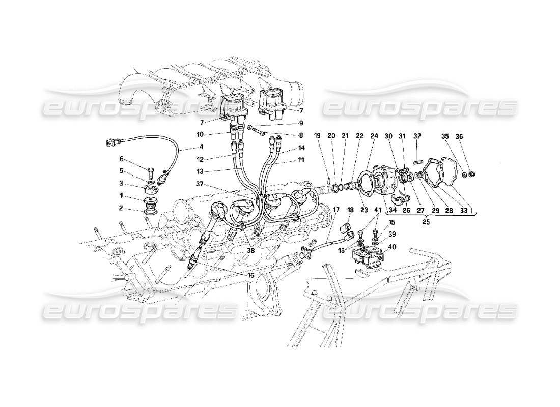 ferrari f40 motor ignition parts diagram