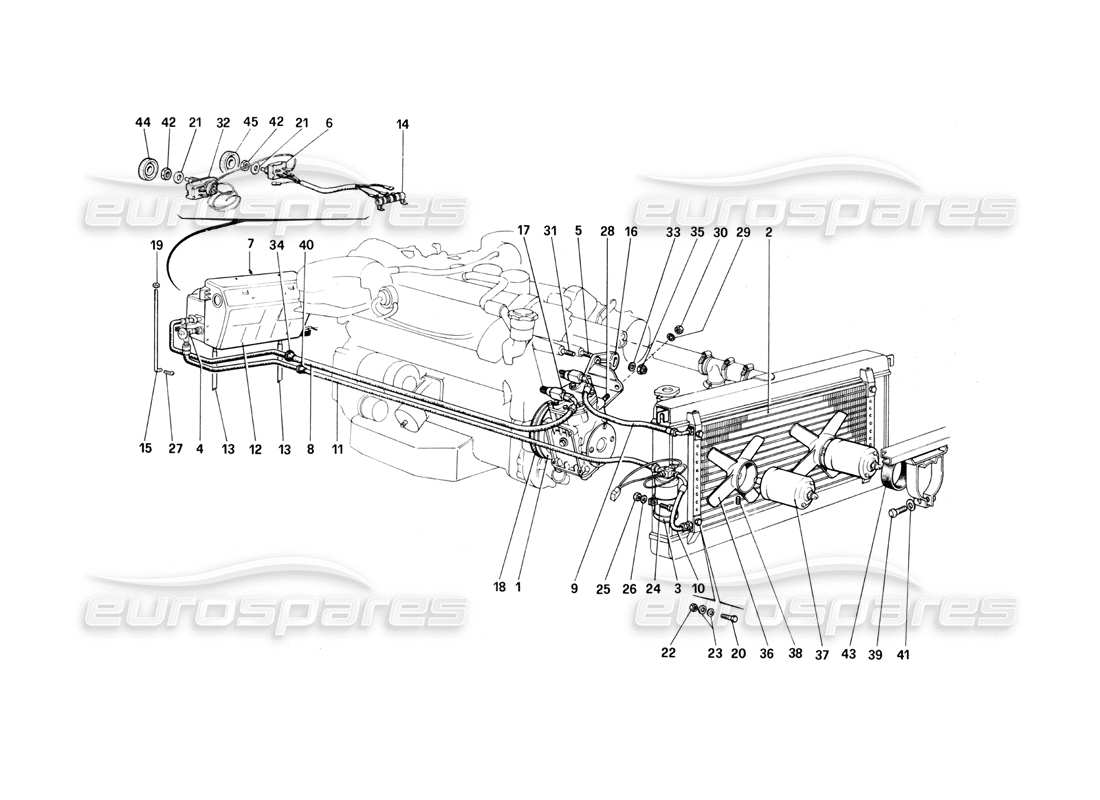 ferrari 400i (1983 mechanical) air conditioning system parts diagram