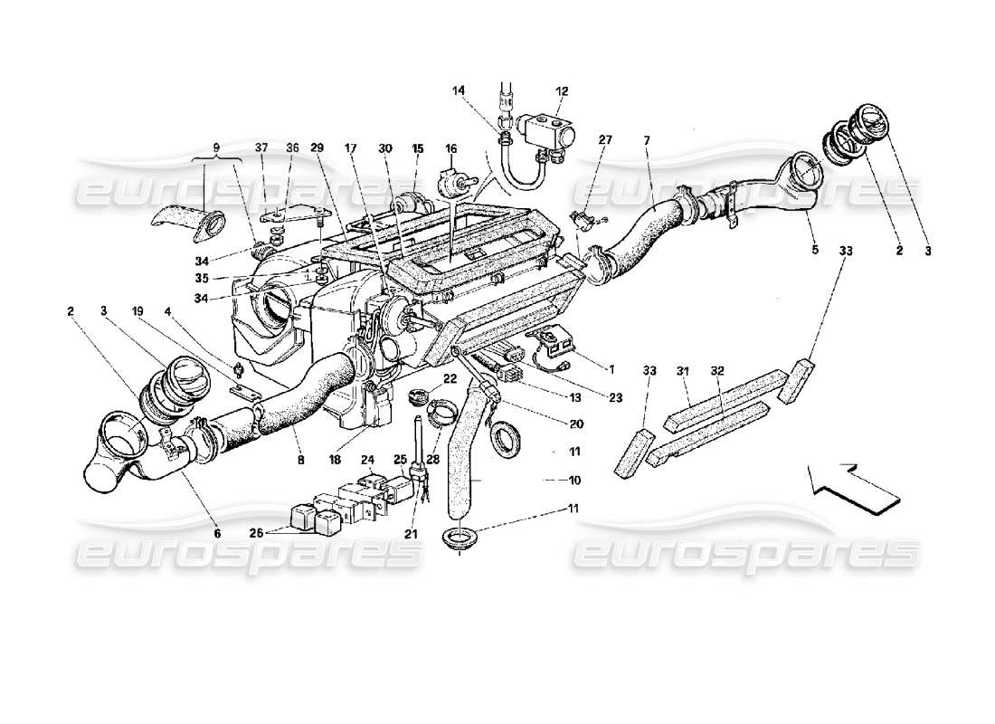 ferrari 512 tr air conditioning unit parts diagram