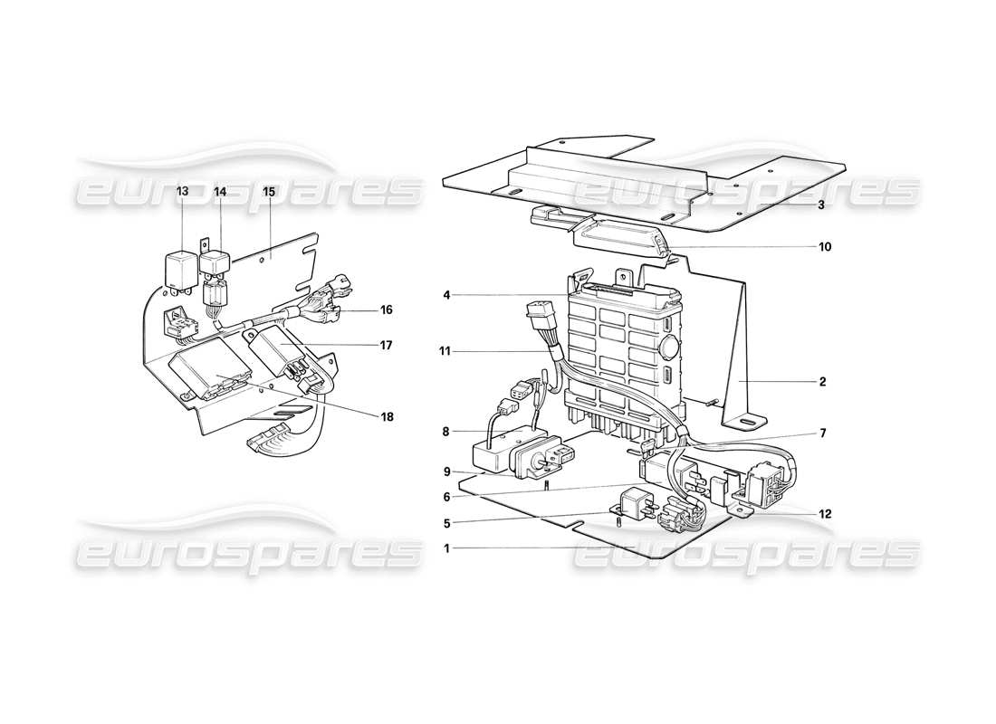 ferrari mondial 3.2 qv (1987) secondary electrical boards - for ch88 parts diagram