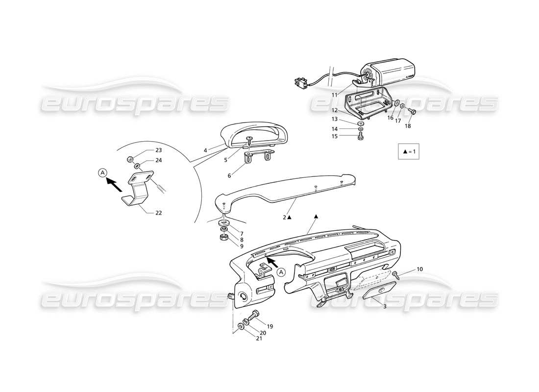 maserati qtp v8 evoluzione dashboard: leather upholstery parts diagram