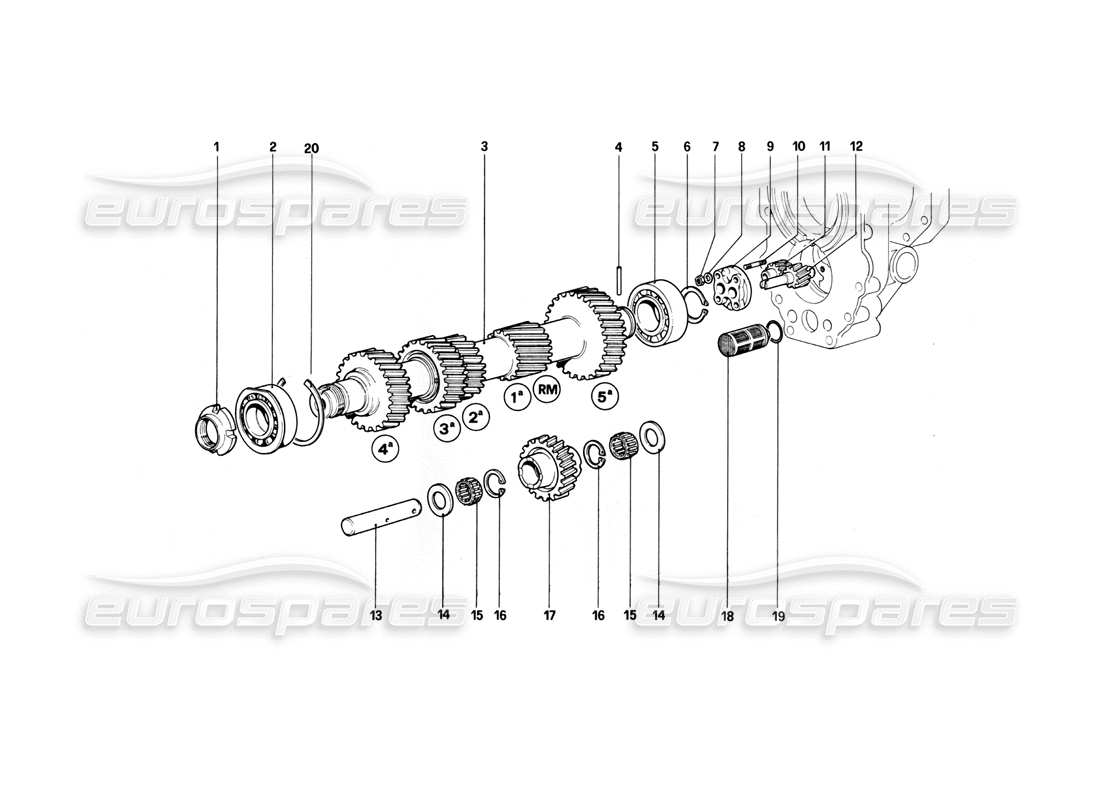 ferrari 400i (1983 mechanical) main shaft and oil pump (400 gt) parts diagram