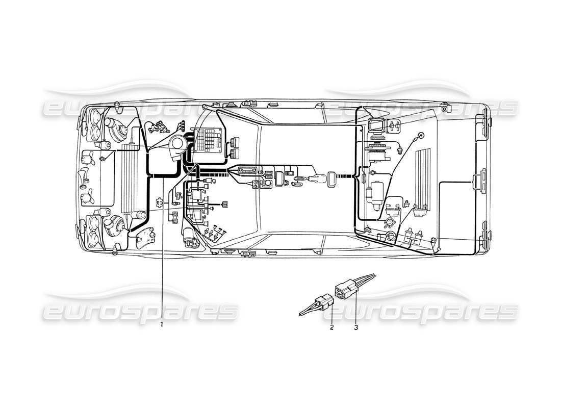 ferrari 208 gt4 dino (1975) body electrical parts diagram