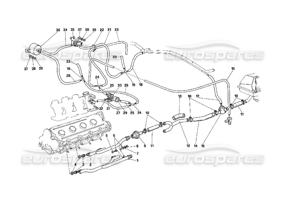 ferrari f40 air injection device -valid for cars with catalyst - not for usa-- parts diagram