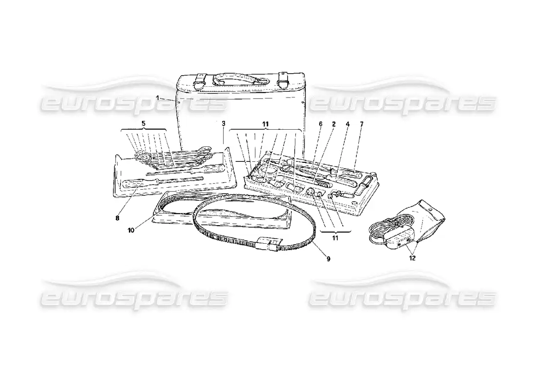 ferrari 512 m tool kit and equipment parts diagram
