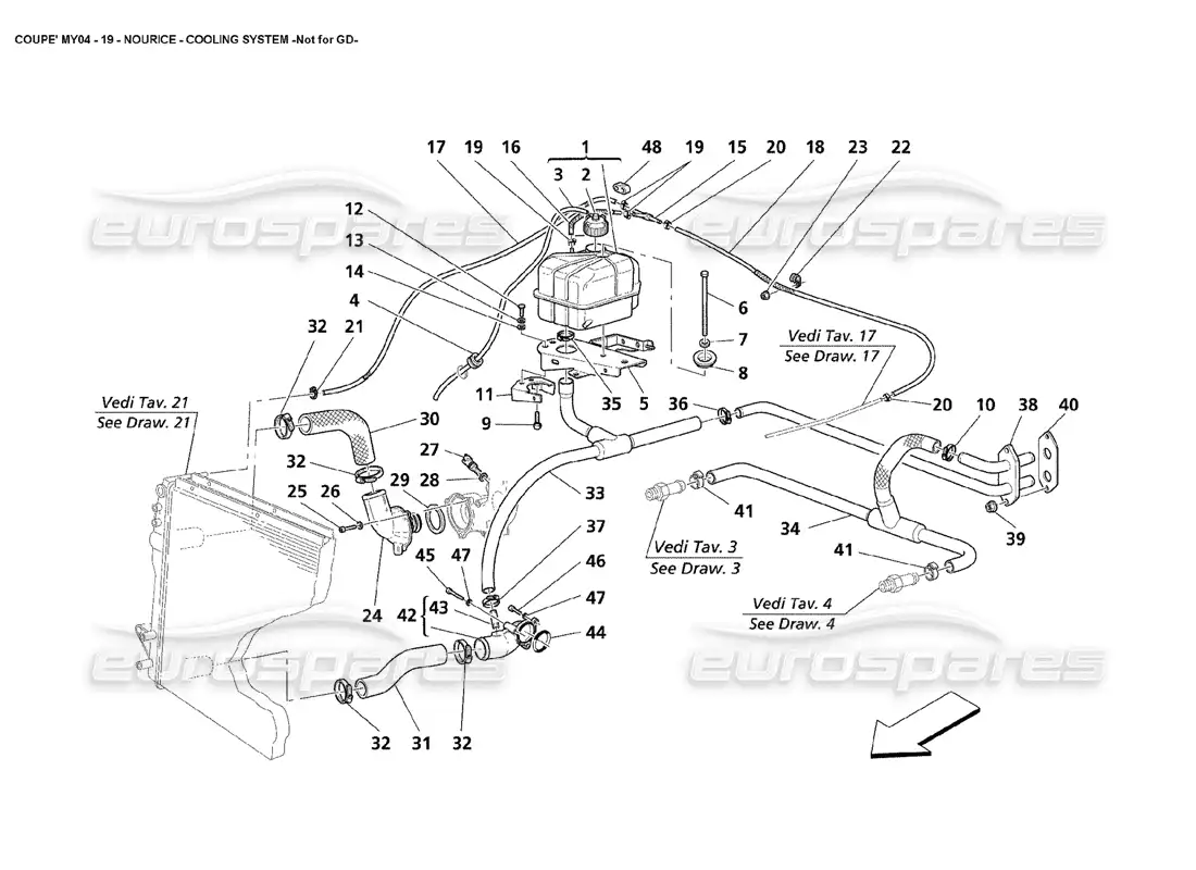 maserati 4200 coupe (2004) nourice cooling system not for gd parts diagram