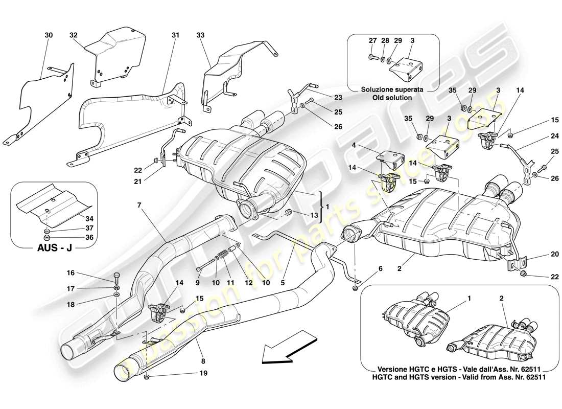 a part diagram from the ferrari 612 sessanta (europe) parts catalogue