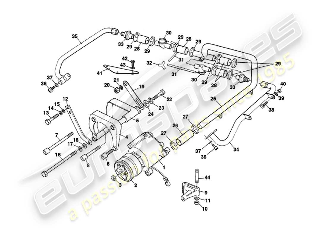 a part diagram from the aston martin v8 volante parts catalogue