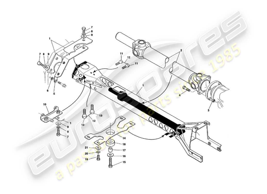 a part diagram from the aston martin v8 volante (1997) parts catalogue