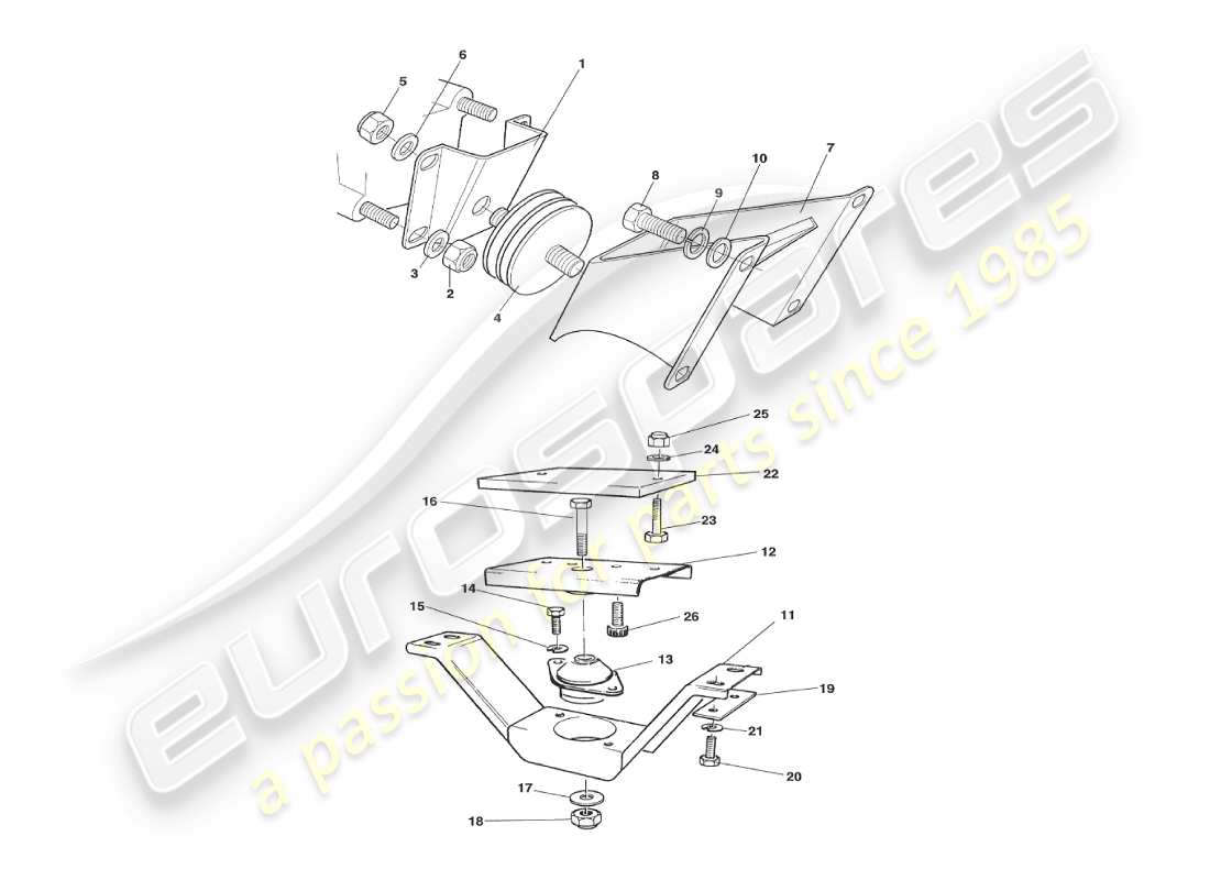 a part diagram from the aston martin v8 virage (2000) parts catalogue