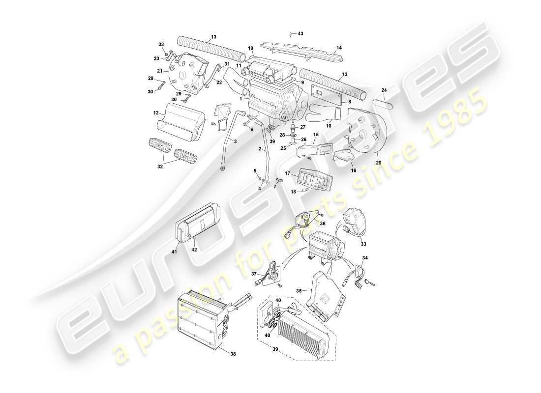 a part diagram from the aston martin db7 parts catalogue