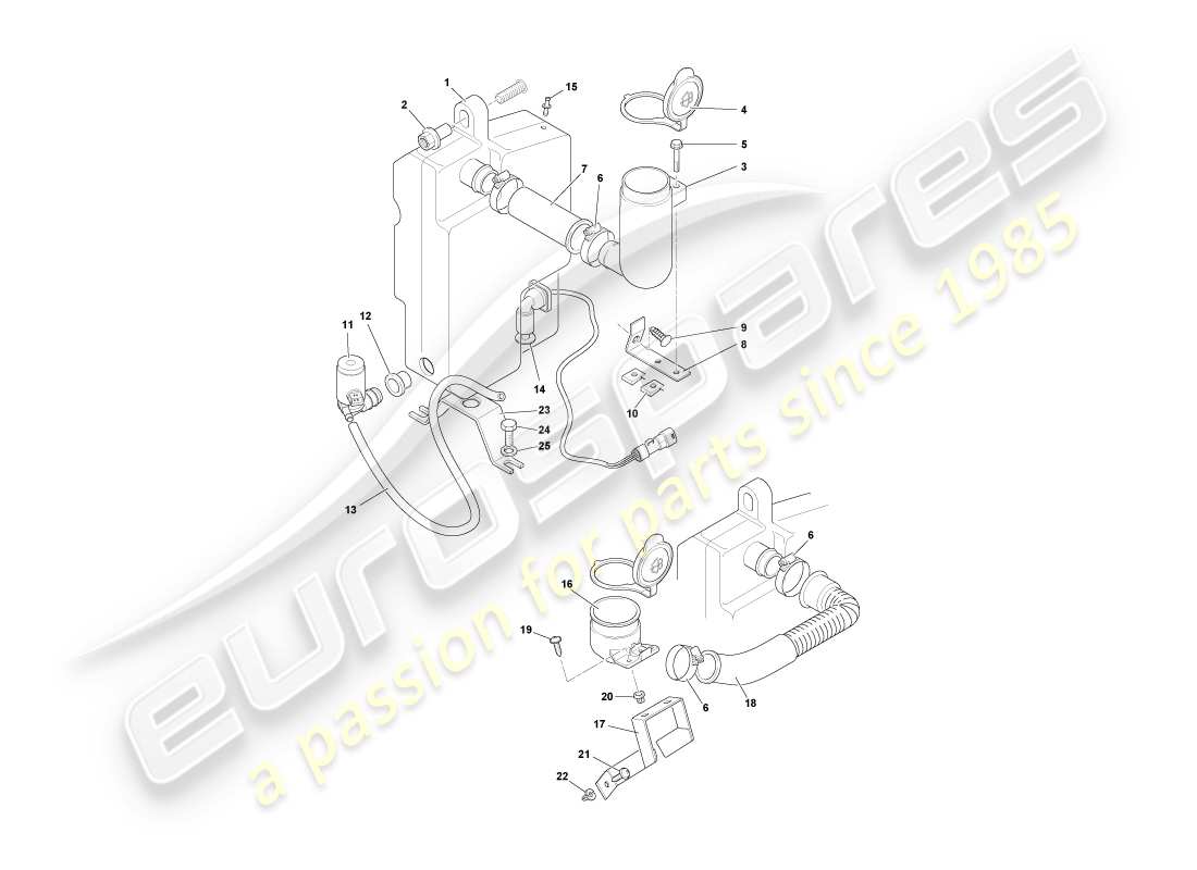 a part diagram from the aston martin db7 vantage (2004) parts catalogue