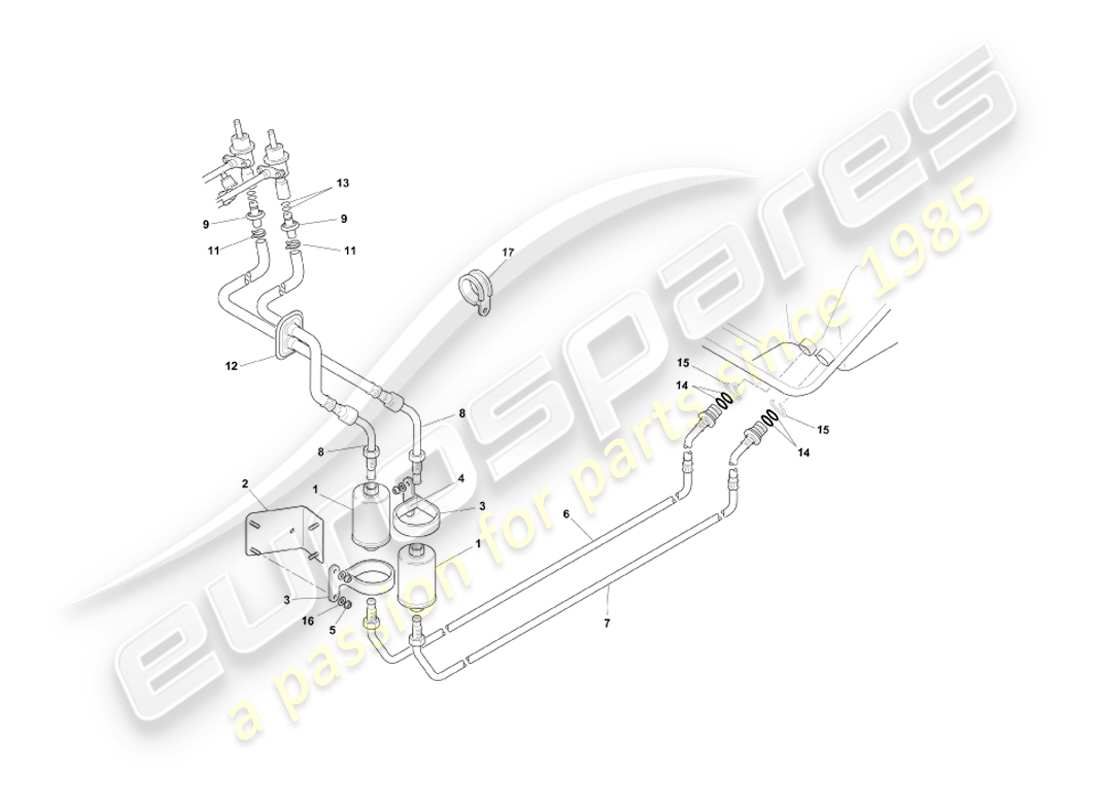 a part diagram from the aston martin db7 vantage (2000) parts catalogue