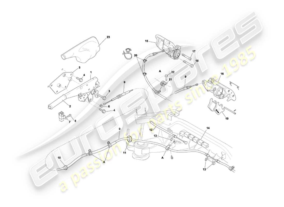 a part diagram from the aston martin vanquish (2004) parts catalogue