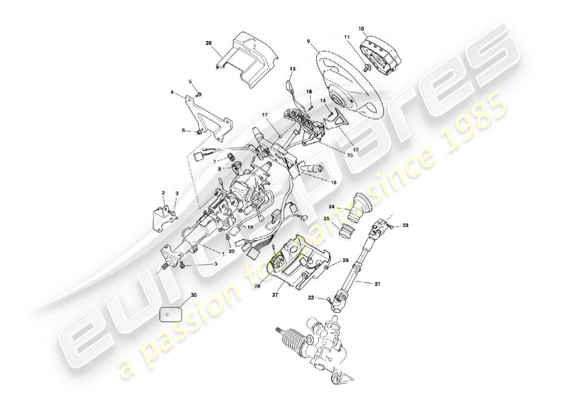 a part diagram from the aston martin vanquish (2005) parts catalogue