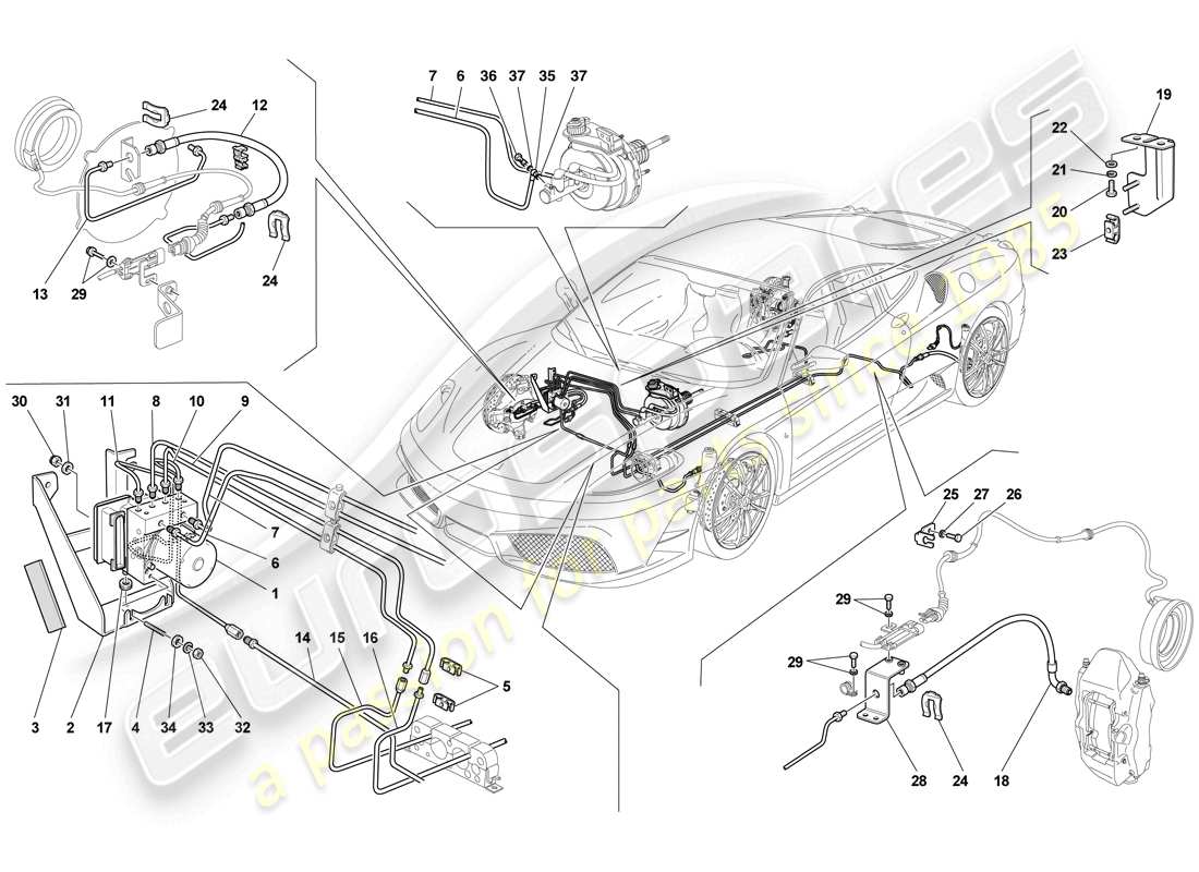 a part diagram from the ferrari f430 scuderia (usa) parts catalogue