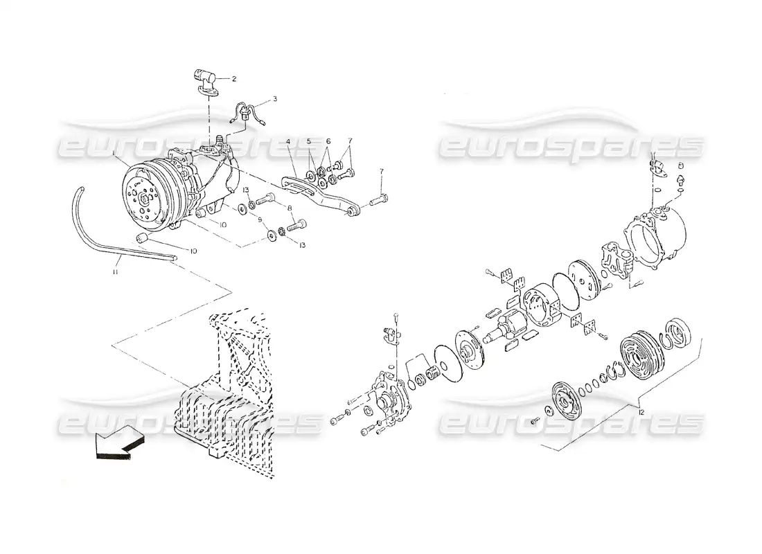 a part diagram from the maserati shamal parts catalogue