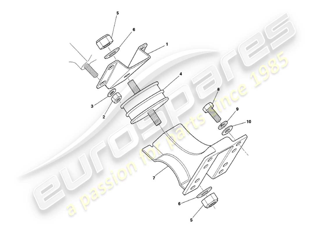 a part diagram from the aston martin v8 volante (2000) parts catalogue