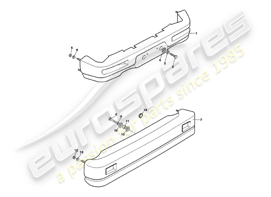 a part diagram from the aston martin v8 volante parts catalogue