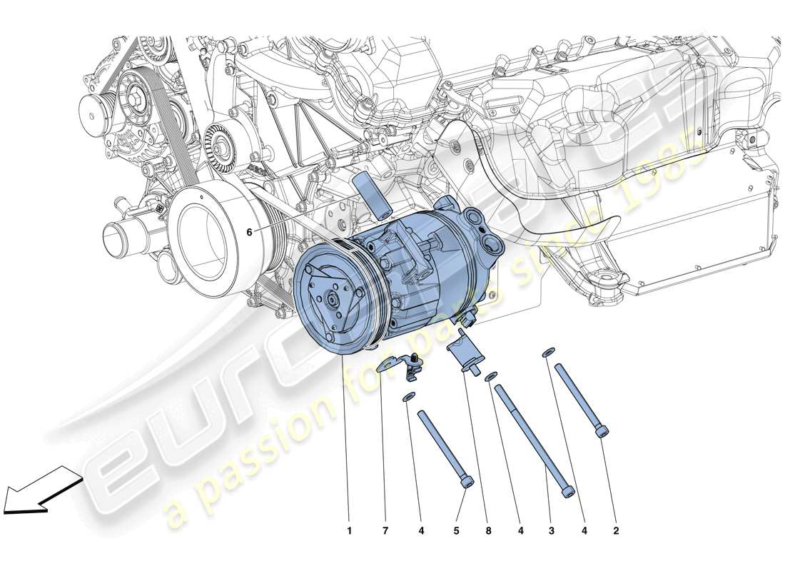 a part diagram from the ferrari 812 superfast (europe) parts catalogue
